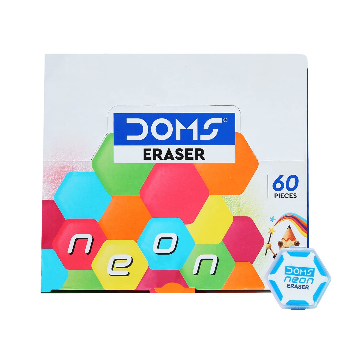 Doms Neon Hexa Eraser